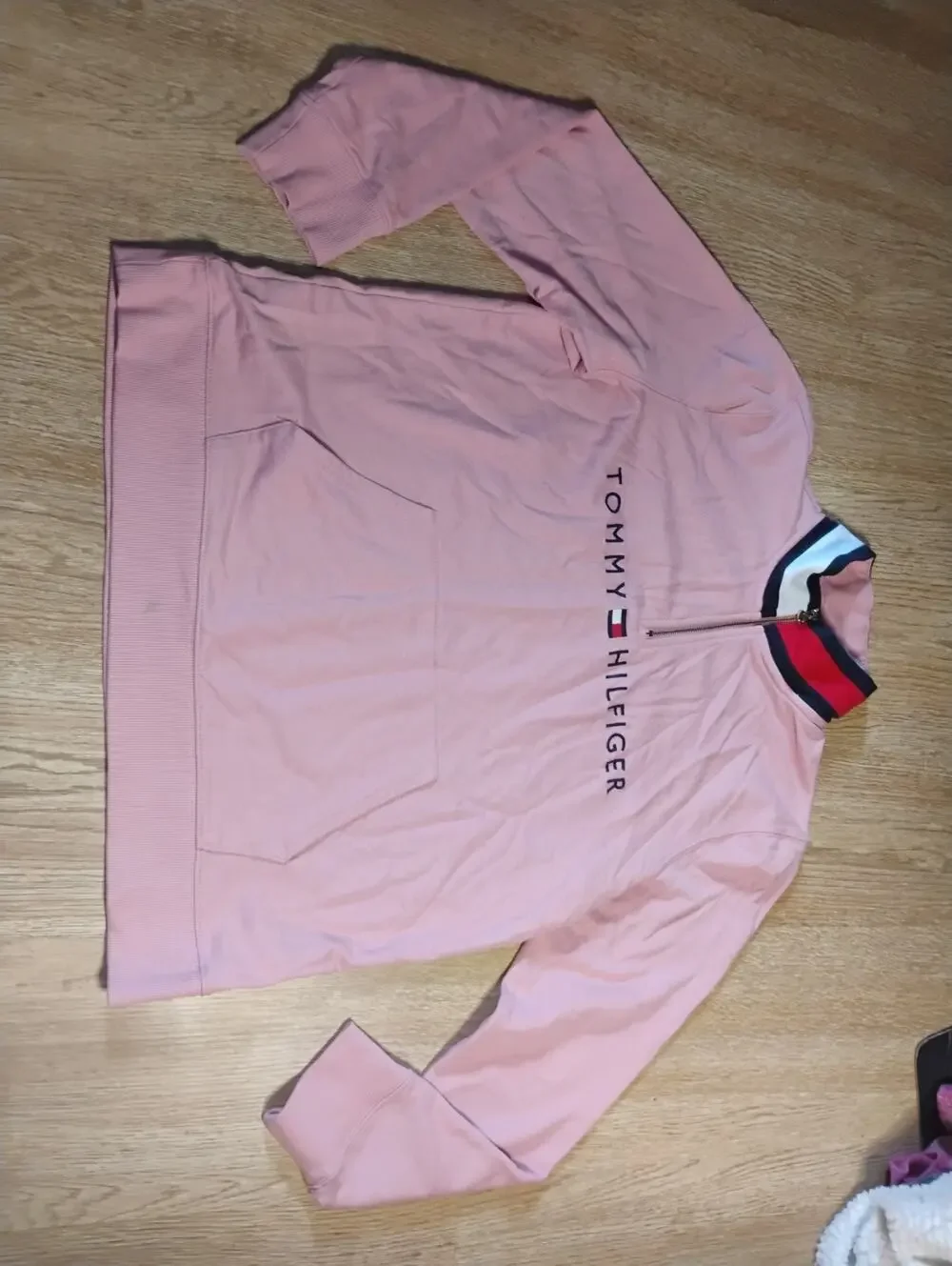 Jacket Tommy Hilfiger Pink Turtleneck Jacket Size Large Cropped